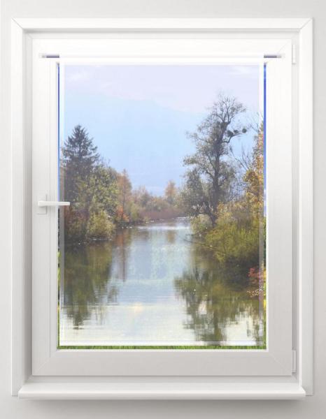 Scheibenhänger Herbst am Fluss – rechteckig Gardine eckig